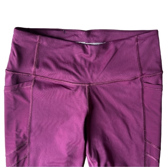 Victoria’s Secret Sport Knockout Maroon Mesh Panel Leggings Pockets, Medium - Picture 3 of 10